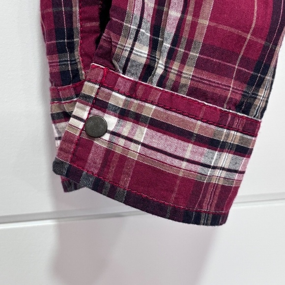 Lady Dutch NWT snap closure plaid fitted shirt with pocket embellishments sz XL - Picture 5 of 16
